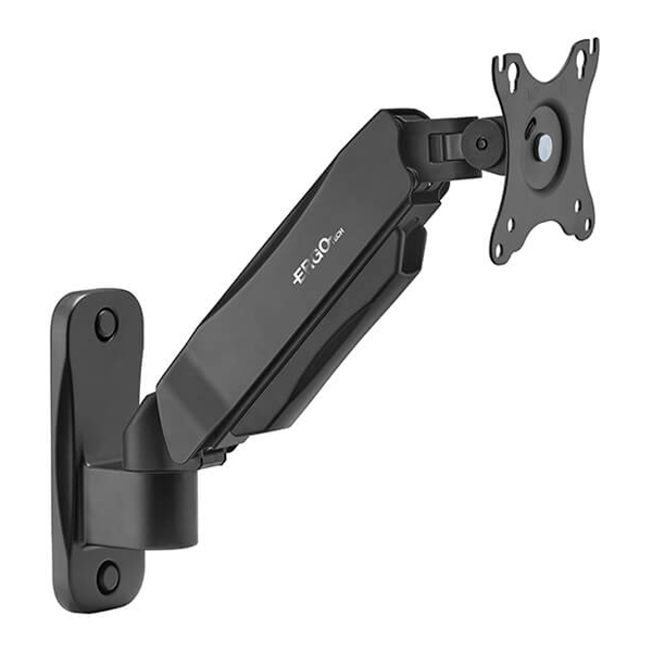پایه دیواری مانیتور مشکی با بازوی متحرک مفصلی و صفحه نصب استاندارد VESA