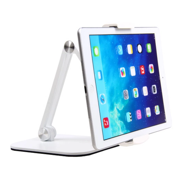 هولدر موبایل و تبلت رومیزی تاشو سفید و پد ضد لغزش مشکی
