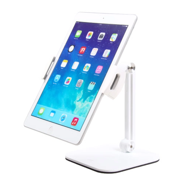 هولدر موبایل و تبلت رومیزی تاشو سفید و پد ضد لغزش مشکی