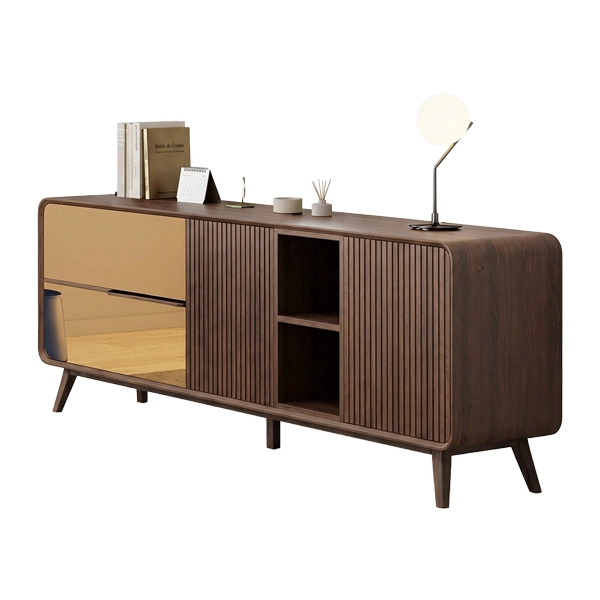 کنسول چوبی با طراحی مدرن و پایههای چوبی، مدل مارون از برند نیلپر