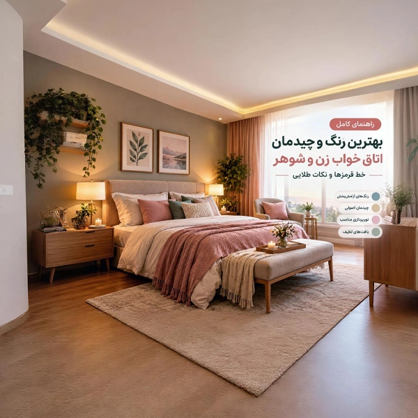 بهترین رنگ و چیدمان اتاق خواب زن و شوهر: خط قرمزها و نکات طلایی
