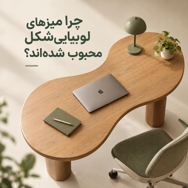 نمای نزدیک از سطح نامتقارن و منحنی میز لوبیایی‌شکل