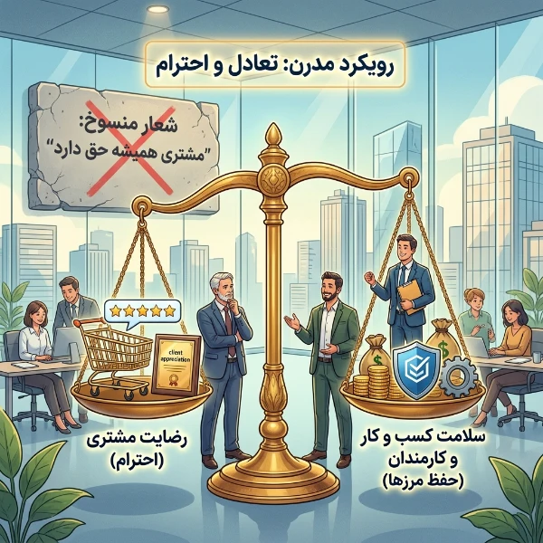 نمودار مفهومی فرآیند جذب و فیلترینگ مشتریان در کسب‌وکار با استفاده از فرم‌های نیازسنجی و سیستم‌های هوشمند داده‌محور